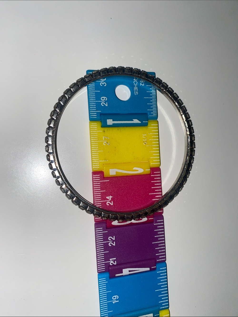 Silver Crystal Eternity Bangle Bracelet - Women's Jewelry - Picture 3 of 3